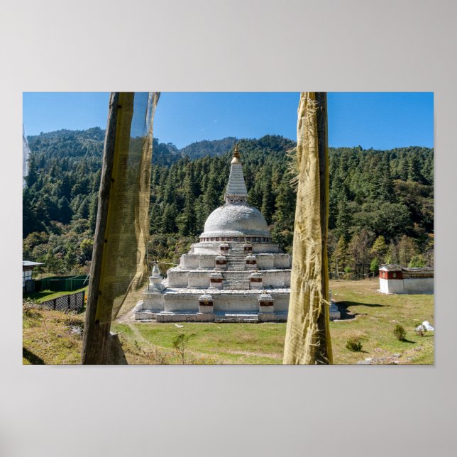 Chendebji Chorten in Bhutan, Himalaya, Asia Poster (Front)