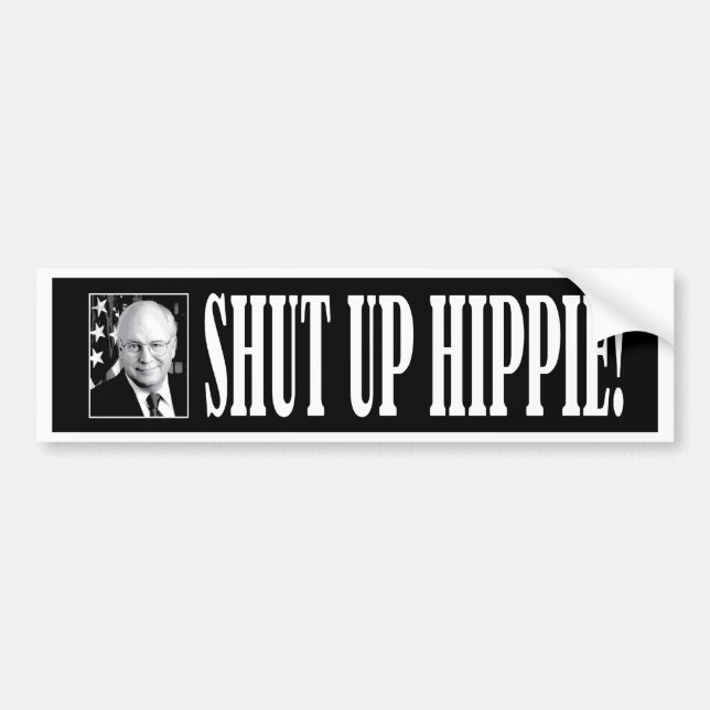cheney_shutup_bmprstkr_blk bumper sticker (Front)