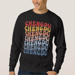 Chengdu City Groovy Retro Sweatshirt