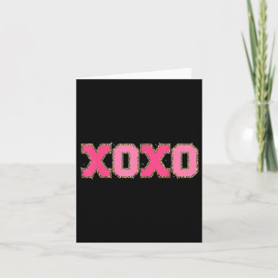 Chenille Patch Sparkling Xoxo Valentine Day Heart Card