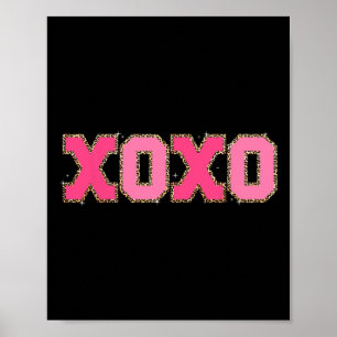 Chenille Patch Sparkling Xoxo Valentine Day Heart Poster