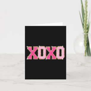 Chenille Patch Sparkling Xoxo Valentines Day Heart Card