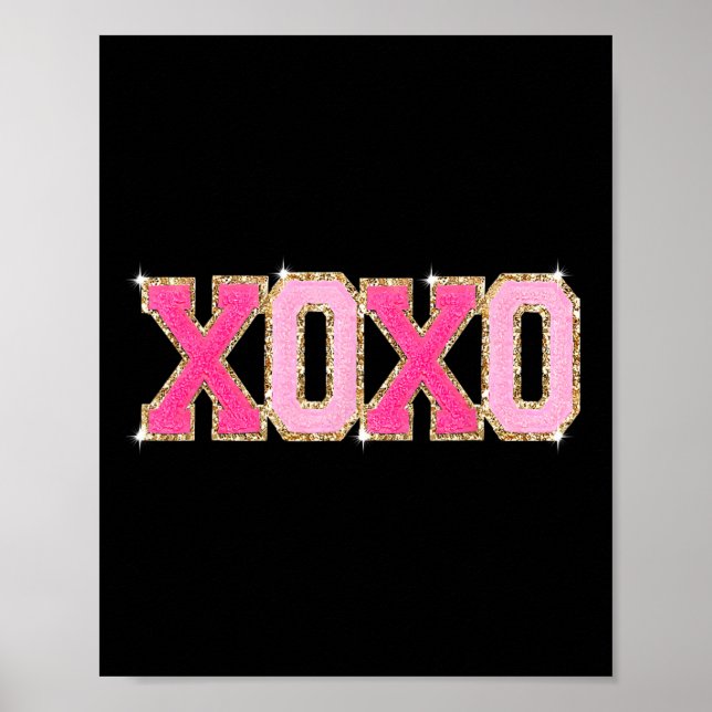Chenille Patch Sparkling Xoxo Valentines Day Heart Poster (Front)