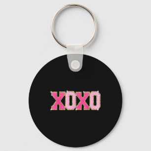 Chenille Patch Sparkling Xoxo Valentines Day Key Ring
