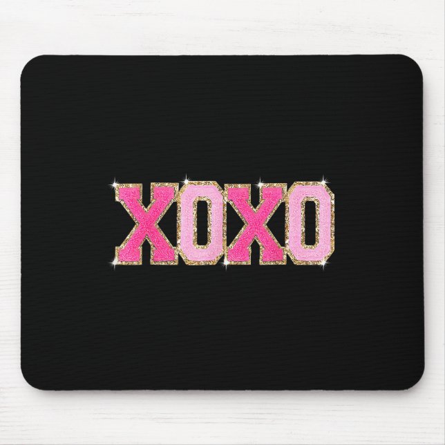 Chenille Patch Sparkling Xoxo Valentines Day  Mouse Pad (Front)