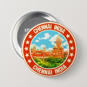 Chennai 7.5 cm round badge