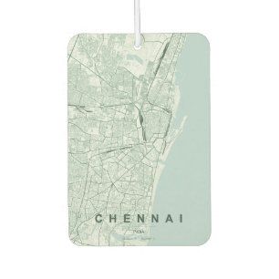 Chennai India City Map Minimal Design Car Air Freshener