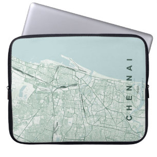 Chennai India City Map Minimal Design Laptop Sleeve