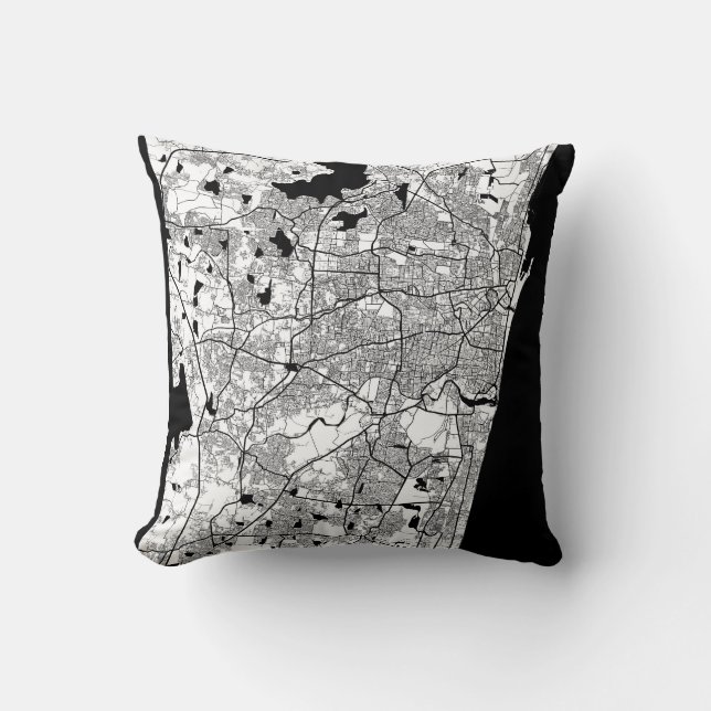 Chennai Tamil Nadu Map Cushion (Front)