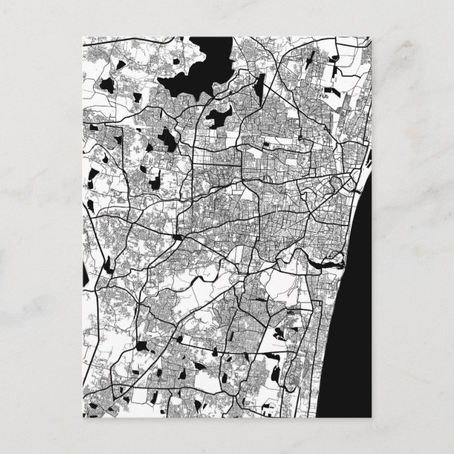 Chennai Tamil Nadu Map Postcard (Front)