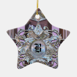 Chenonceau Baroque Elegant Monogram Ceramic Ornament