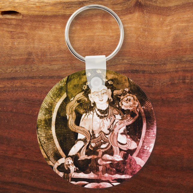 Chenrezing Buddha, Vintage Heruka, Tibet Key Ring (Front)