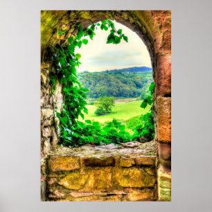 Chepstow Castle Window II, Monmouthshire, Wales Poster