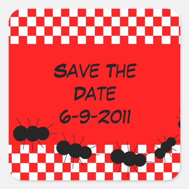 Chequerboard Ants Square Sticker (Front)