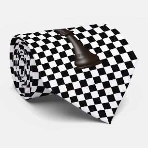 Chequerboard Black White Tie