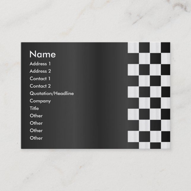 Chequerboard Border Profile Card (Front)