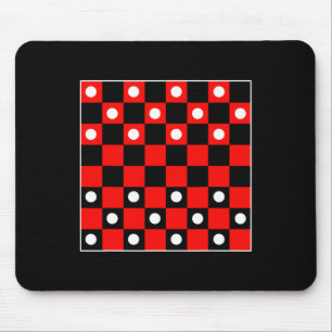 Chequerboard Chequered Board Games Black And Red H Mouse Pad