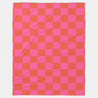 Chequerboard Chequered Pattern in Pink and Orange