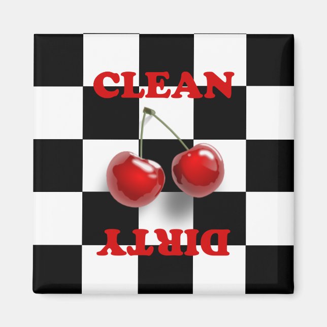 Chequerboard Cherries Magnet (Front)