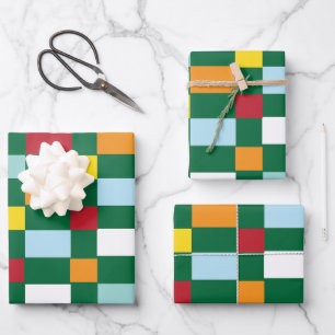 Chequerboard Colourful Checks Chequerboard Wrapping Paper Sheet