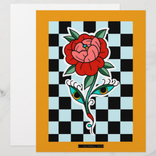 Chequerboard Flower Print