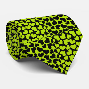 Chequerboard hearts pattern in Lime Green Tie