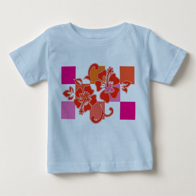 Chequerboard Hibiscus Toddler & infant Tees (Front)