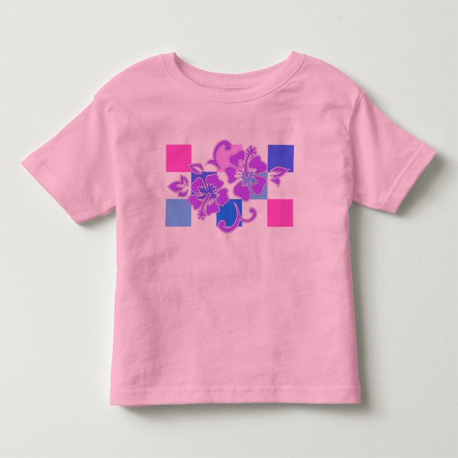 Chequerboard Hibiscus Toddler & infant Tees (Front)