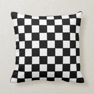 black and white checkered throw pillows