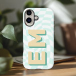 Chequerboard Monogram Retro Initials iPhone 16 Case<br><div class="desc">Give your iPhone 16 Pro Max a unique, personalised touch with this eye-catching case featuring a trendy chequerboard pattern. Designed to reflect your individuality, the case comes customised with your initials—one for your first name and one for your last name—making it truly yours. The bold, contemporary chequerboard design brings a...</div>