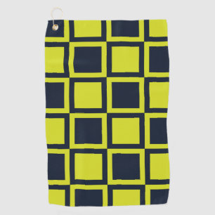 Chequerboard Navy Blue Green Chequerboard  Golf Towel