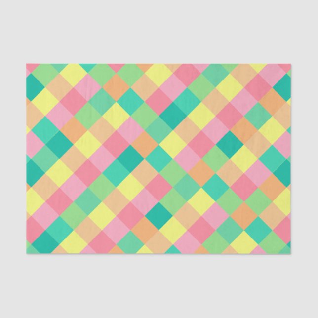 Chequerboard Pastel Tissue Paper (Front)