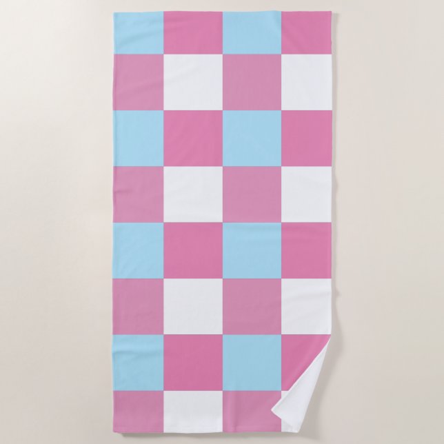 Chequerboard Pattern Beach Towel (Front)