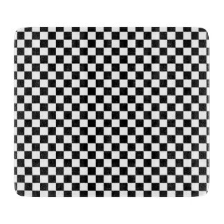 Chequerboard pattern black and white cutting board