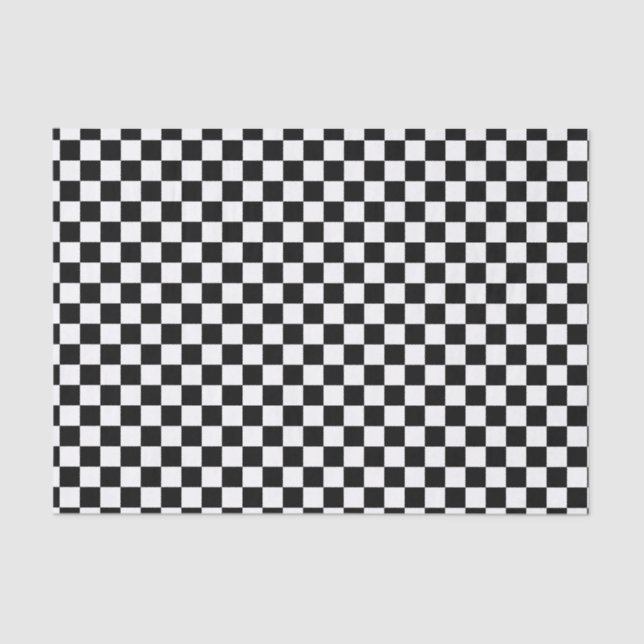 Chequerboard pattern black and white tissue paper (Front)