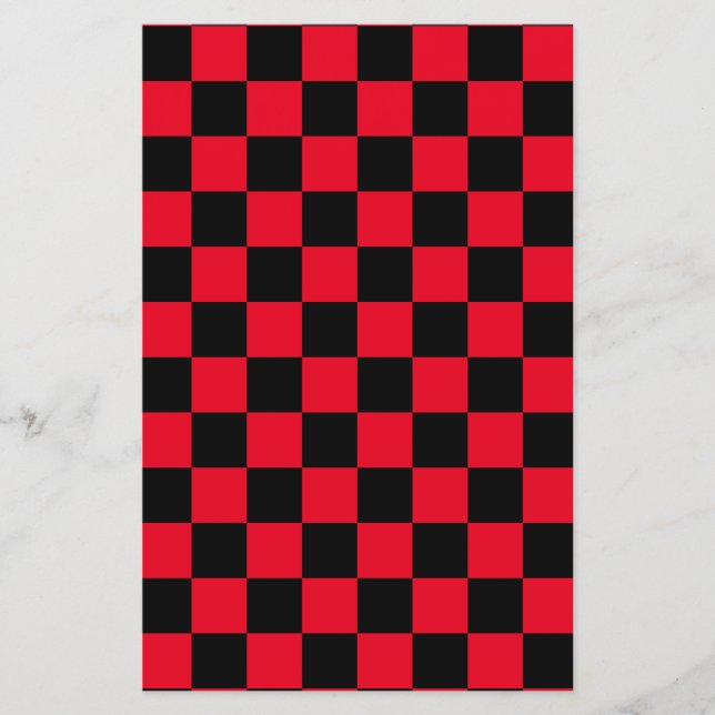 Chequerboard pattern black red flyer (Front)