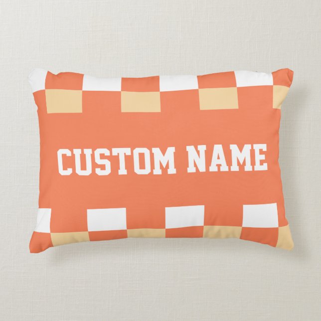 Chequerboard Pattern Decorative Cushion (Front)