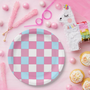 Chequerboard Pattern Paper Plate