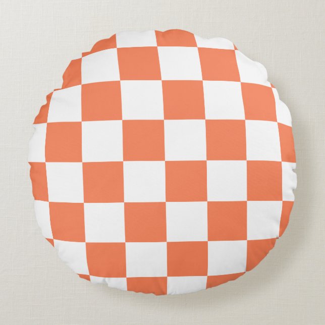 Chequerboard Pattern Round Cushion (Front)