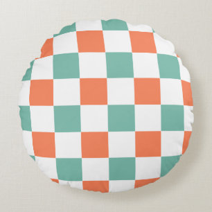 Chequerboard Pattern Round Cushion