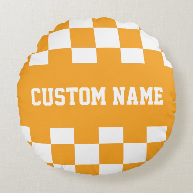 Chequerboard Pattern Round Cushion (Front)