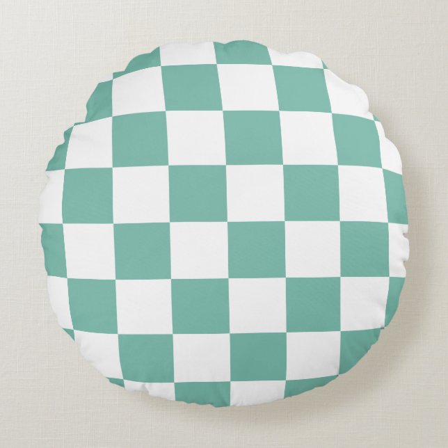 Chequerboard Pattern Round Cushion (Front)