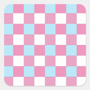 Chequerboard Pattern Square Sticker