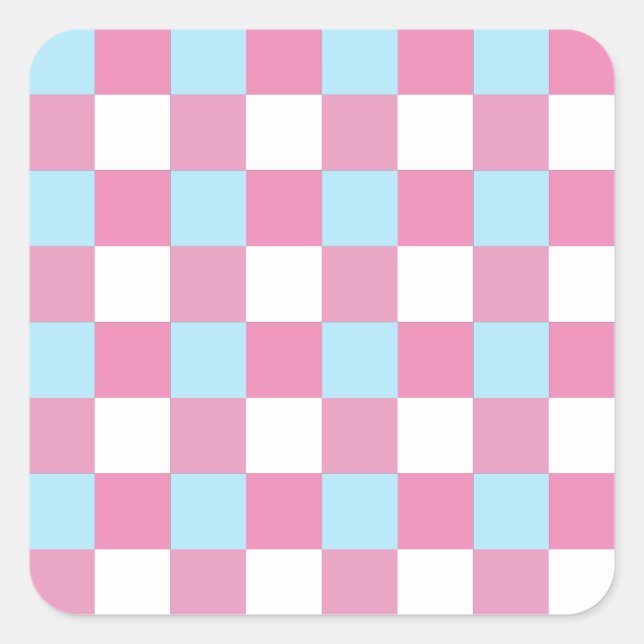 Chequerboard Pattern Square Sticker (Front)