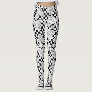 Chequerboard Pizza Parlour Pizzeria Female Chef Leggings