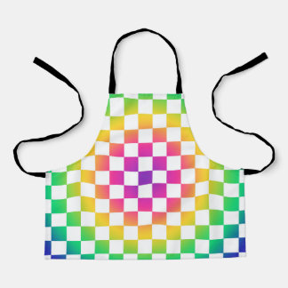Chequerboard Rainbow Colourful Pattern Apron