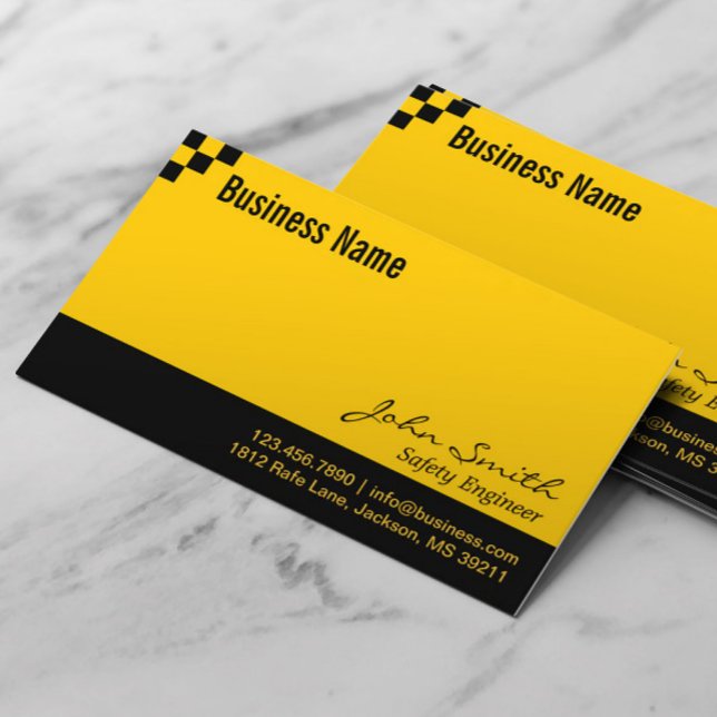 Chequerboard Safety Engineer Business Card (Creator Uploaded)