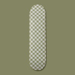 Chequerboard Sage Green Chequered Squares Check Skateboard<br><div class="desc">Chequerboard Sage Green Chequered Squares. Minimalist check pattern design.</div>