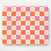 Chequerboard Skulls in Pink, Orange, & Cream