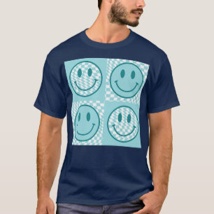 Chequerboard Smile Face Funny Happy Face Trendy T T-Shirt